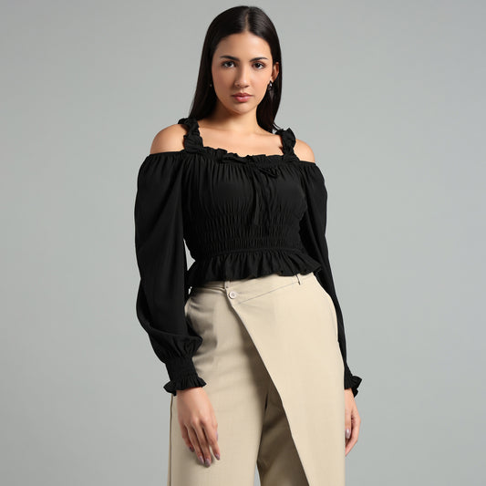 Chic Off-Shoulder Peasant Top